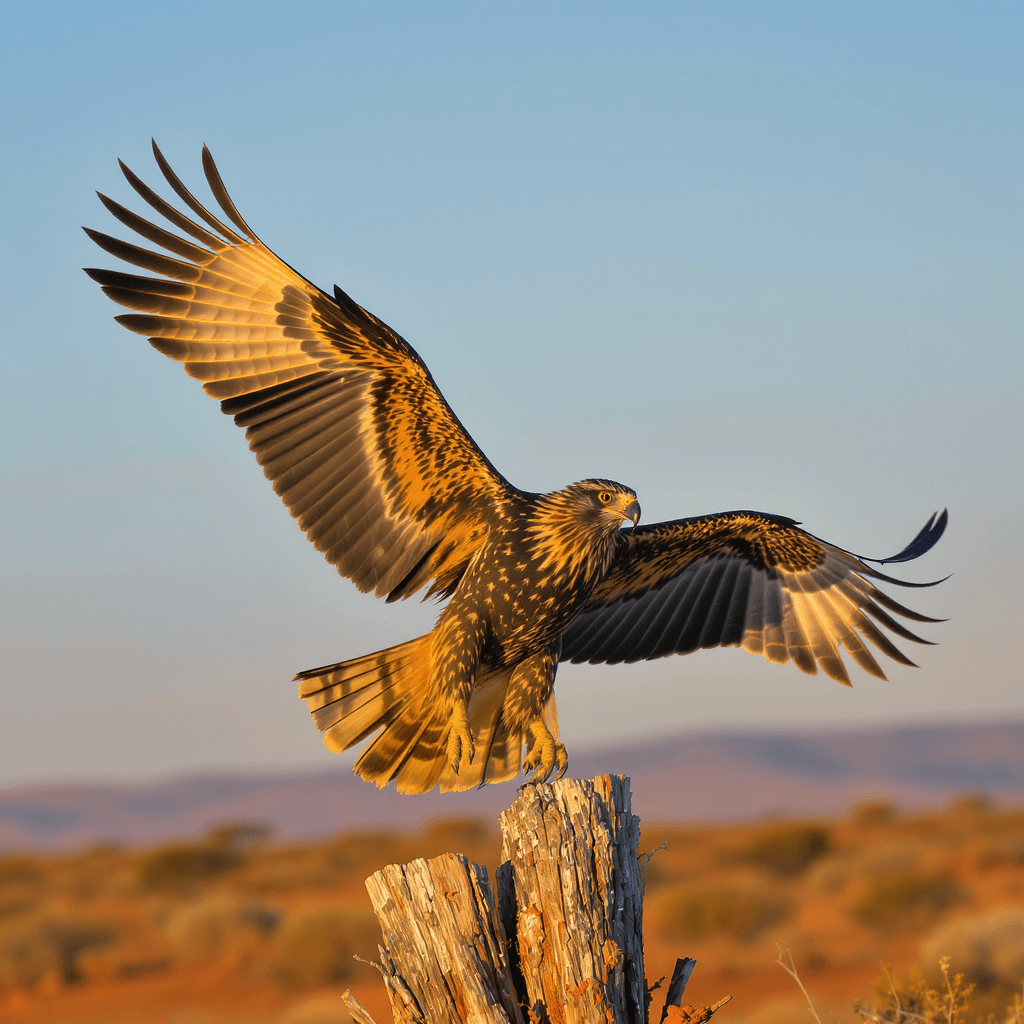 AI generated: A Tribute to the Wedge Tailed Eagle which has beautiful healthy Black and Golden Brown Feathers and ...