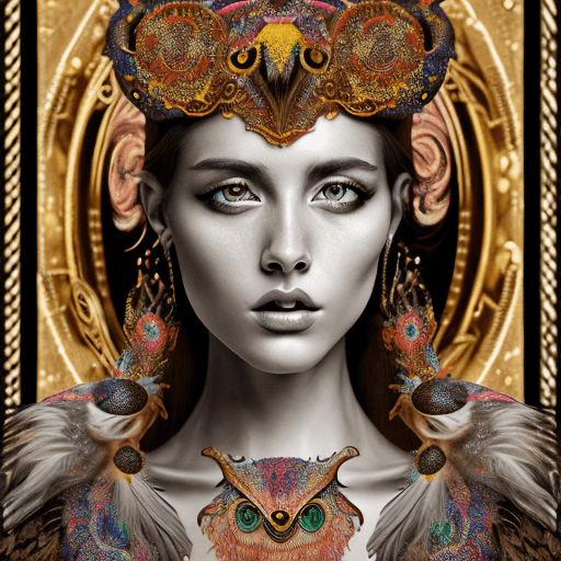 AI generated: Oil painting, high resolution 8k, Balla master painter, Byzantine artwork, 
young lady close up blac...