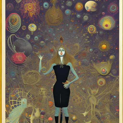 AI generated: Go Ask Alice, Surreal Wonderland, by Kilian Eng, by Fred Tomaselli, by H.R. Giger
