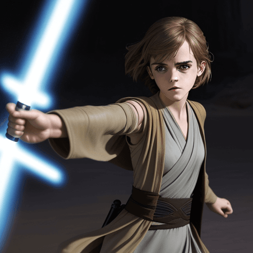 AI generated: EMMA WATSON IN HOT JEDI KNIGHT
