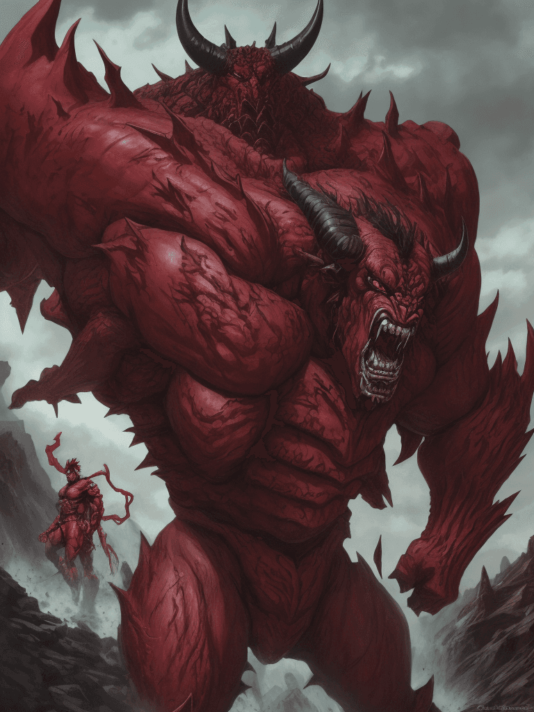 AI generated: crimson zodd from berserk anime
