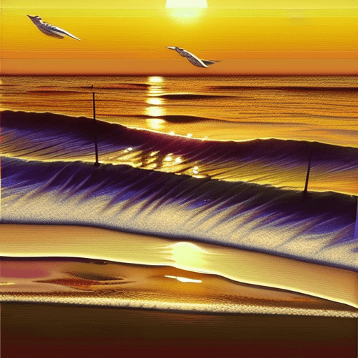 AI generated: Tokusatsu, chillout sunset over peaceful ocean, a realistic photo, a, delicious, epic, , ambient mus...