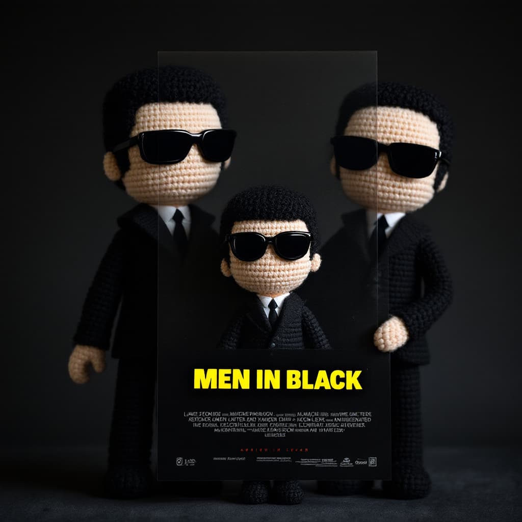 AI generated: Men In Black movie poster made from Amigurumi
.