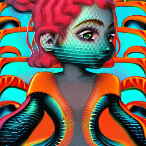 AI generated: a full body photo shot of a gorgeous cute (Mermaid) ginger with red hair, wearing a T-Shirt made of ...