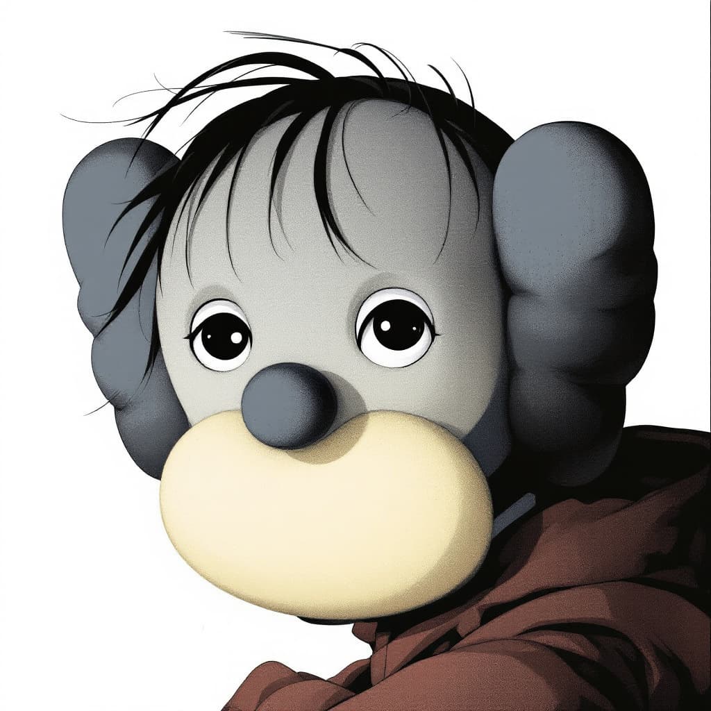 AI generated: illustration of a face in the style of KAWS