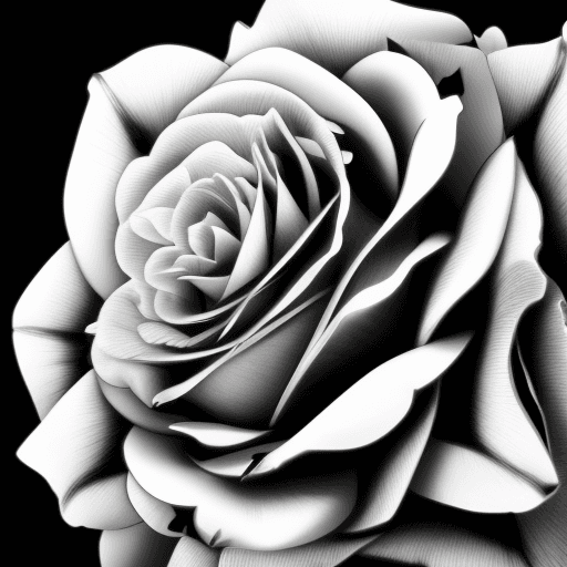 AI generated: Lions, angry, black and white, flourescent rose flowers color, Japanese style, close-up
