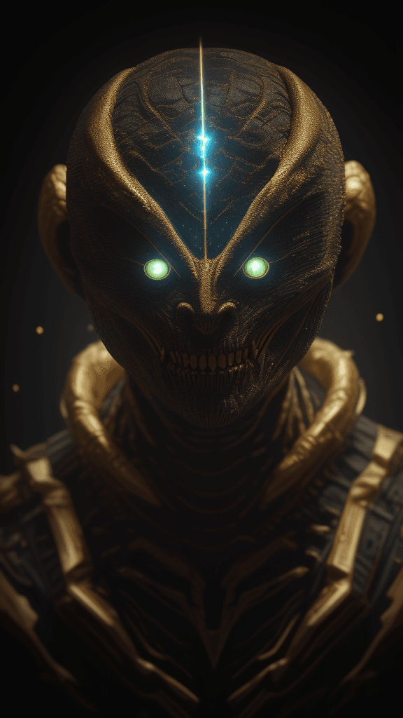 AI generated: 4d 8k 16k laser art rfktrstyle 8k 16k alien being masterpiece,horror, highly detailed, by greg rutko...