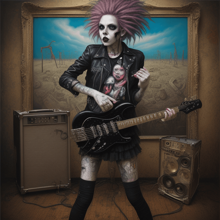 AI generated: music Album cover picture, surreal art, oil picture,  punk rock