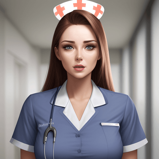 AI generated: Hyper realistic frontal shot of a beautiful lady in a nurse uniform