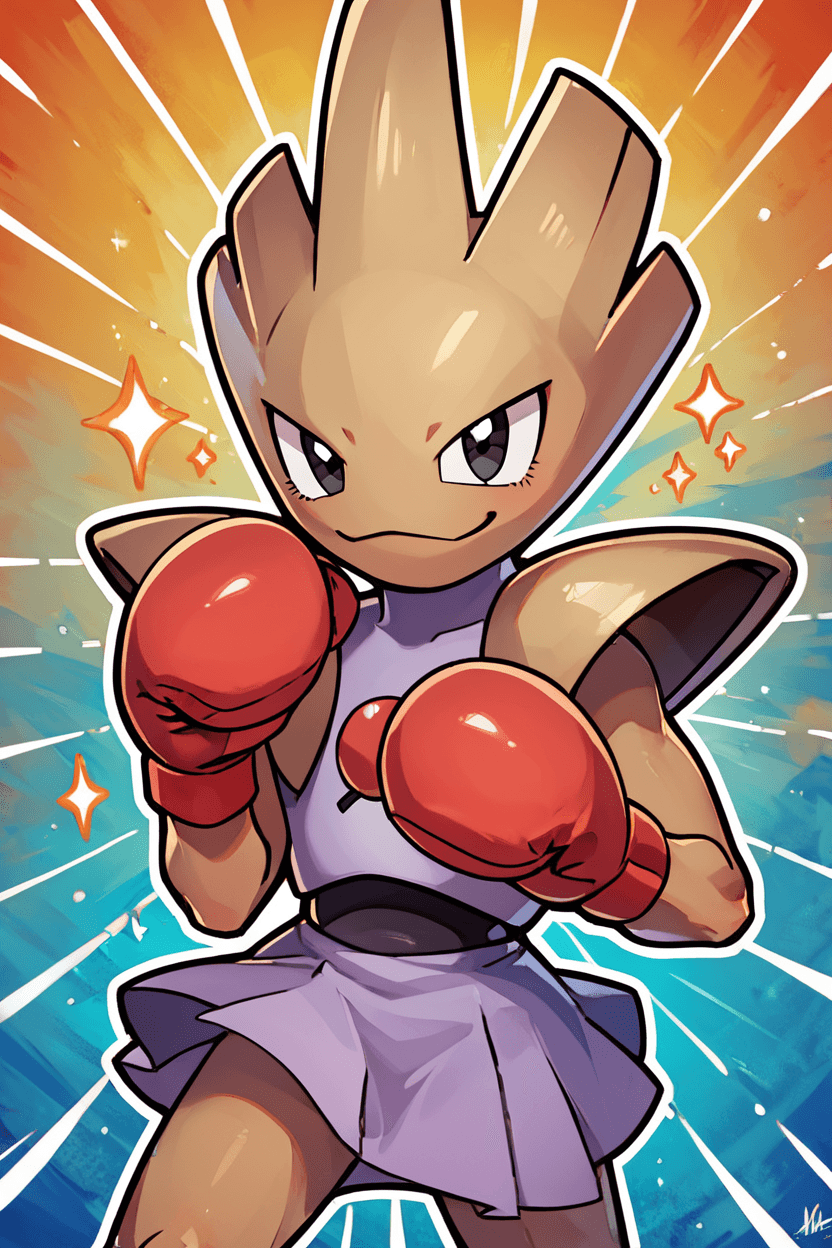 Hitmonchan: Punching Pokémon | エビワラー (Pokedex #0107) [IL & Pony]