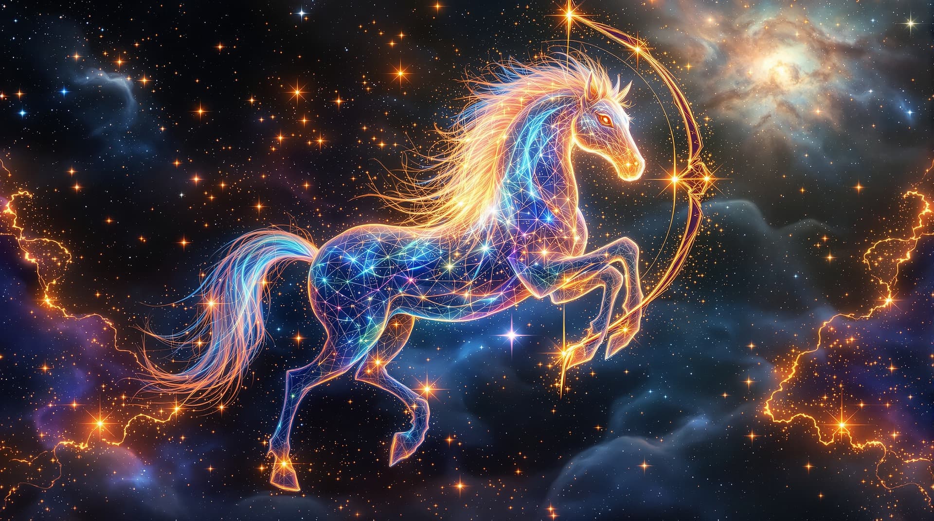 AI generated:  A  complete view of a fantasie greek mythologicCentaurus,( half man),() half horse ,   in hyper rea...