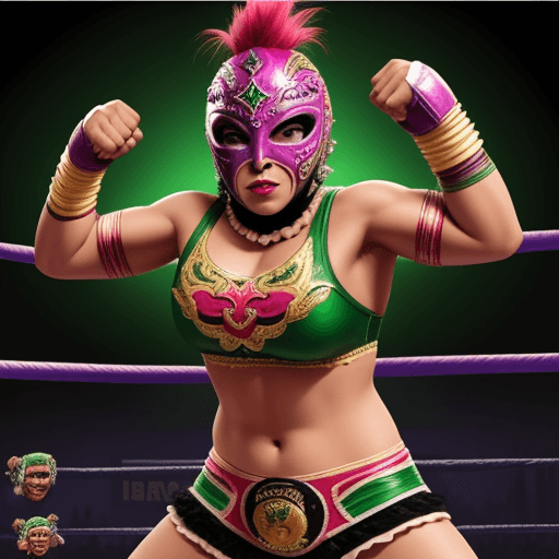 AI generated: luchadora de lucha libre mexicana 