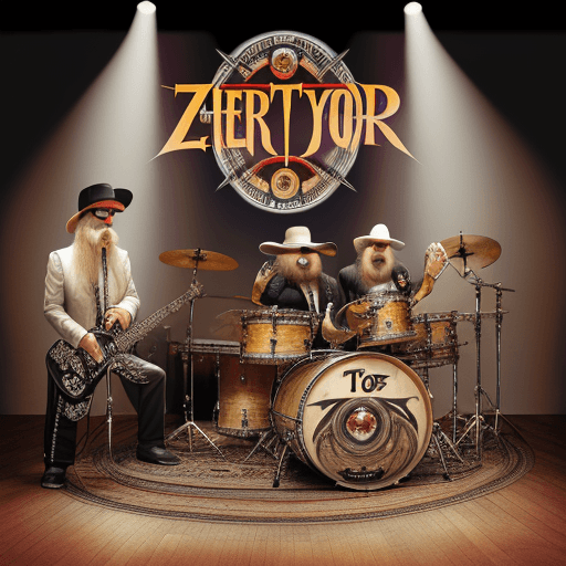 AI generated: Hyper realistic eye INTERIOR WITH ZZTOP BAND, 3 MONKEYS IN MUSIC ACTION