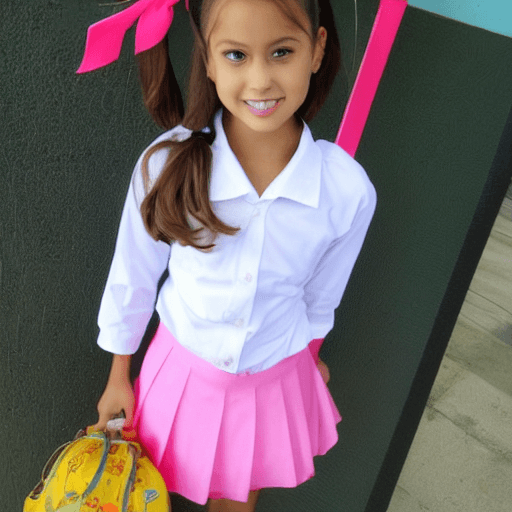 AI generated: cute beautiful school girl