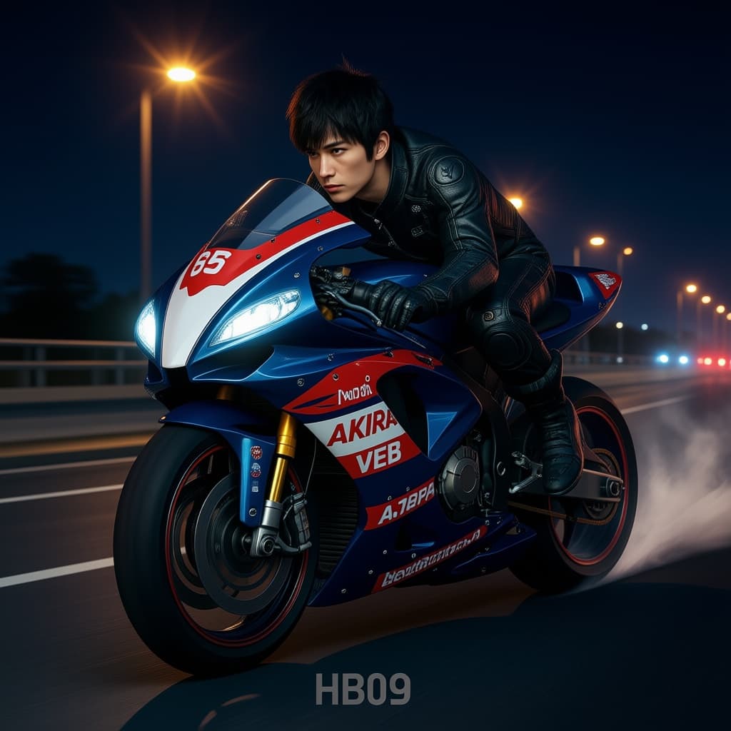 AI generated: High speed on the highway at night.
With the discreet and very small watermark "HB09" at the bottom...