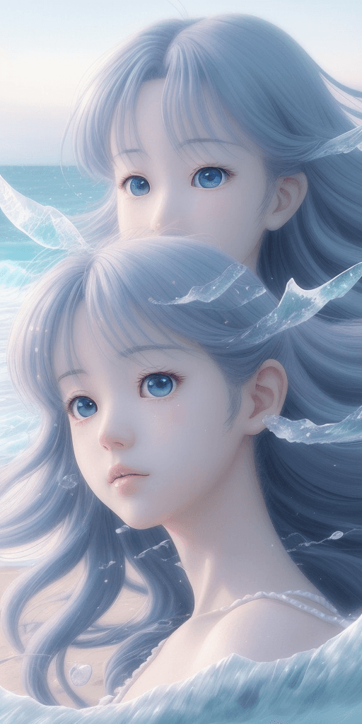 AI generated: digital girl illustration by Naoko Takeuchi art, in the style of romantic soft focus and ethereal li...