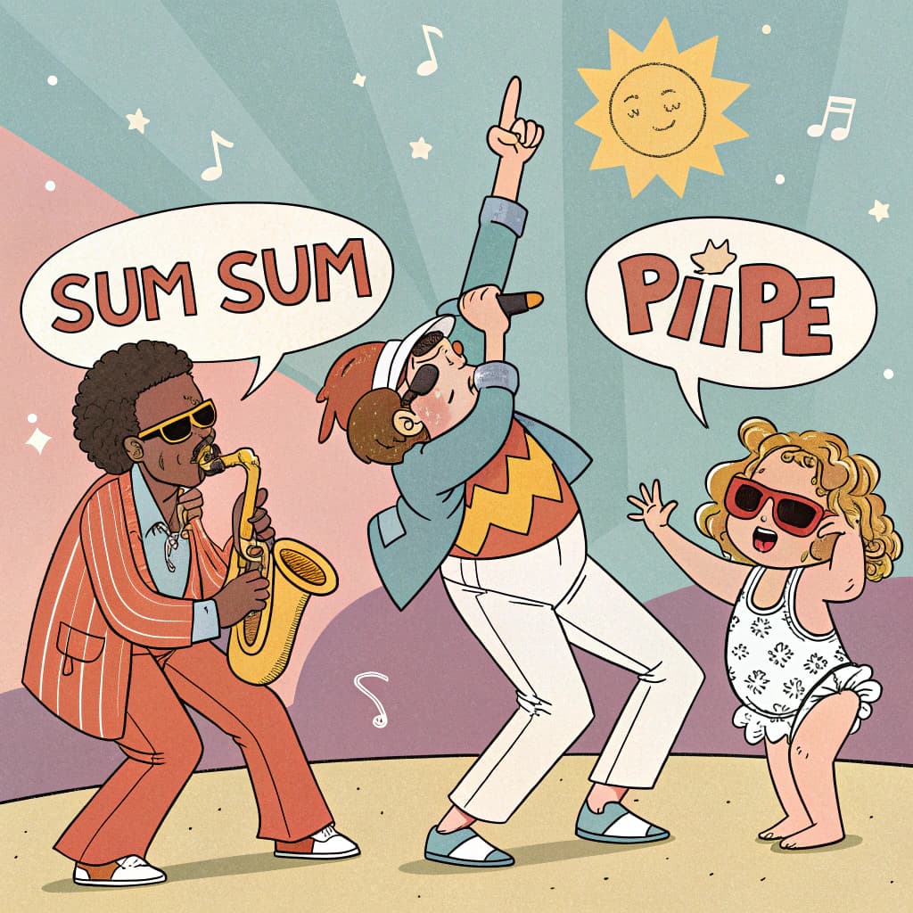AI generated: Colorful comic book cover style, exaggerated cartoon characters with funny expressions, scenes from ...