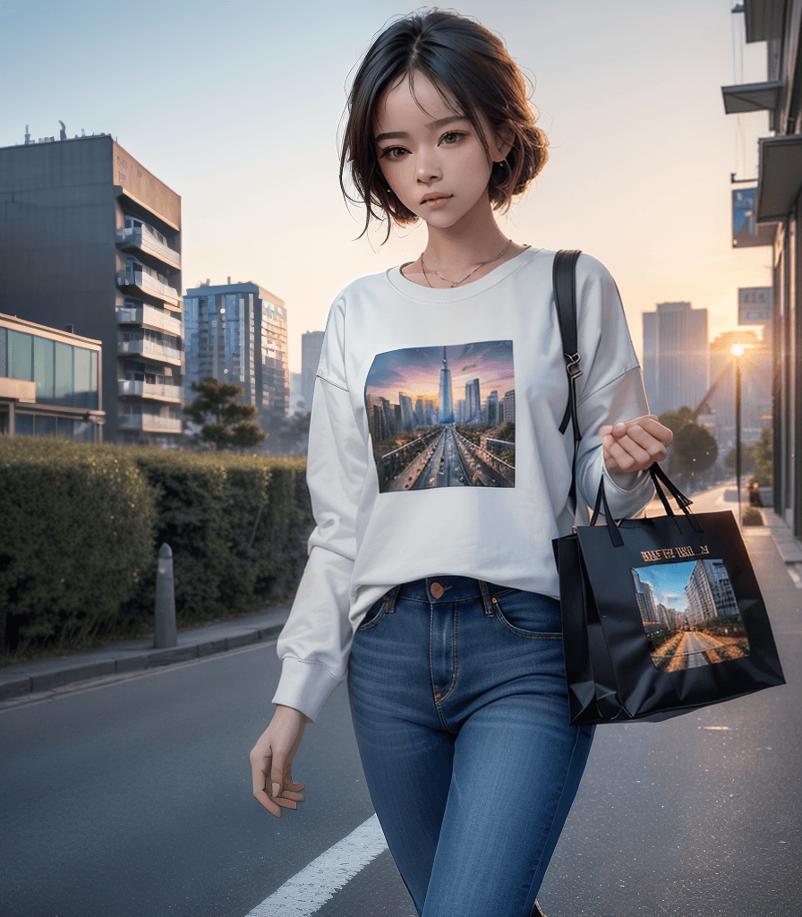 AI generated: ((masterpiece)), (best quality:1.4), detailed image, intricately detailed, 64k, 1girl, sweatshirt, o...
