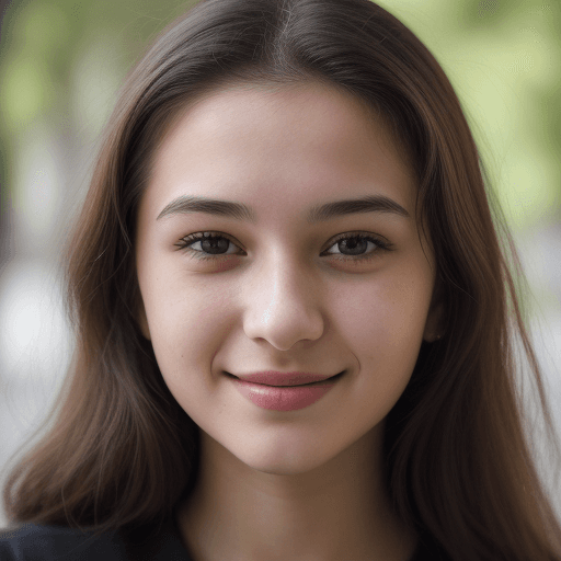 AI generated: Close-up photograph of a 20-year-old woman, (highly detailed face:1.4) (smile:0.7) (dark background:...