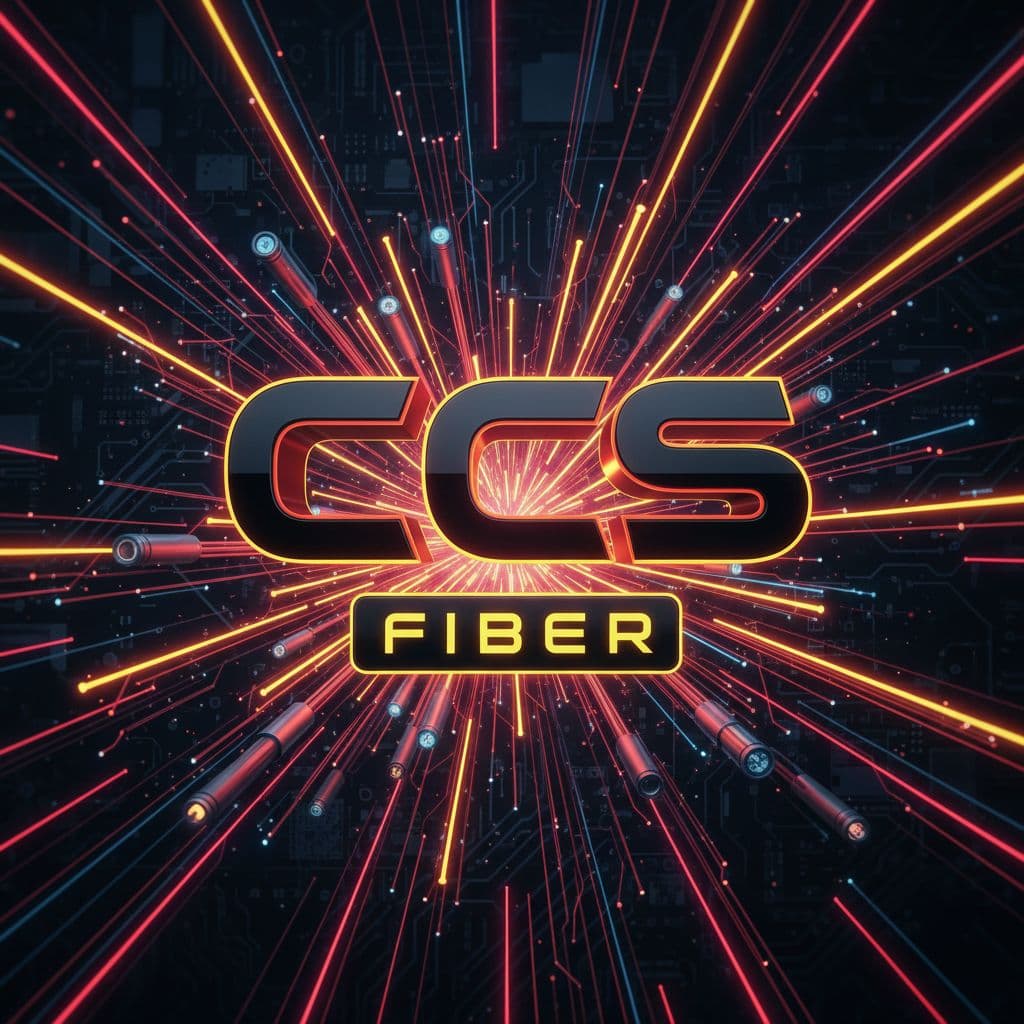 AI generated: create an entirely new logo for a Fiber optic company named CCS. the company colours are primarily b...