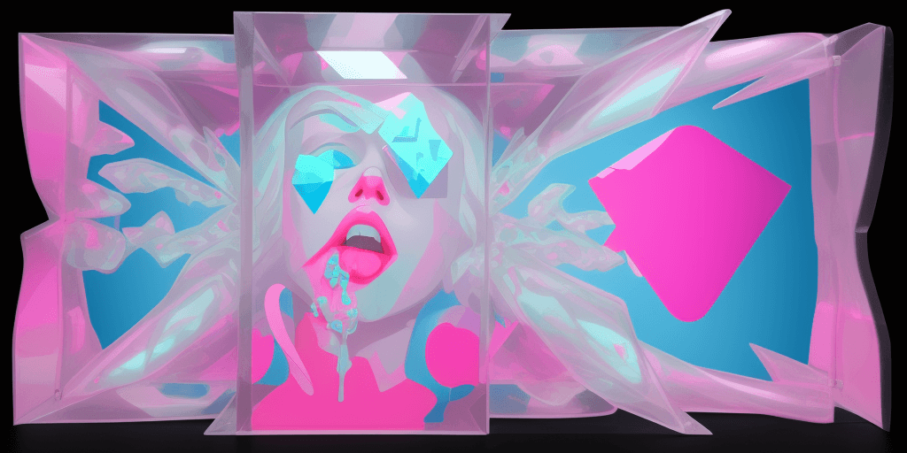 AI generated: (16k4d bite me swallow me but spit m e out in hell), (Translucent Geometries), Pop Art Vibrancy