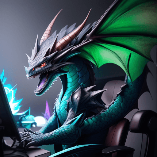 AI generated: Gamer anime dragon humanoide 