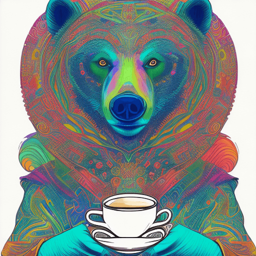 AI generated: Elegant snazzy beautiful stylish [sticker] of [a bear] wearing [ Lubin Leprechaun] holding a [cup of...