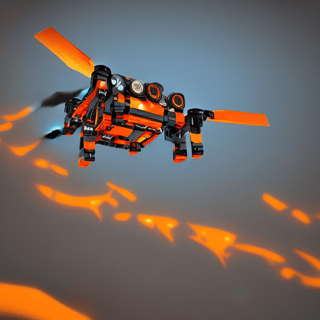 AI generated: High resolution photography, of cute dron, with mini lego parts,minimalistic ,micraft,desing,hyperre...