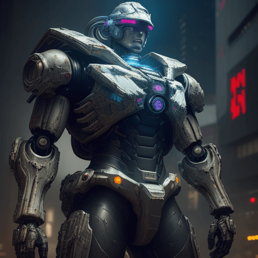 AI generated: Masterpiece, full-body shot, intricate raw photography. Cyberpunk, realistic, highly detailed 3D ren...