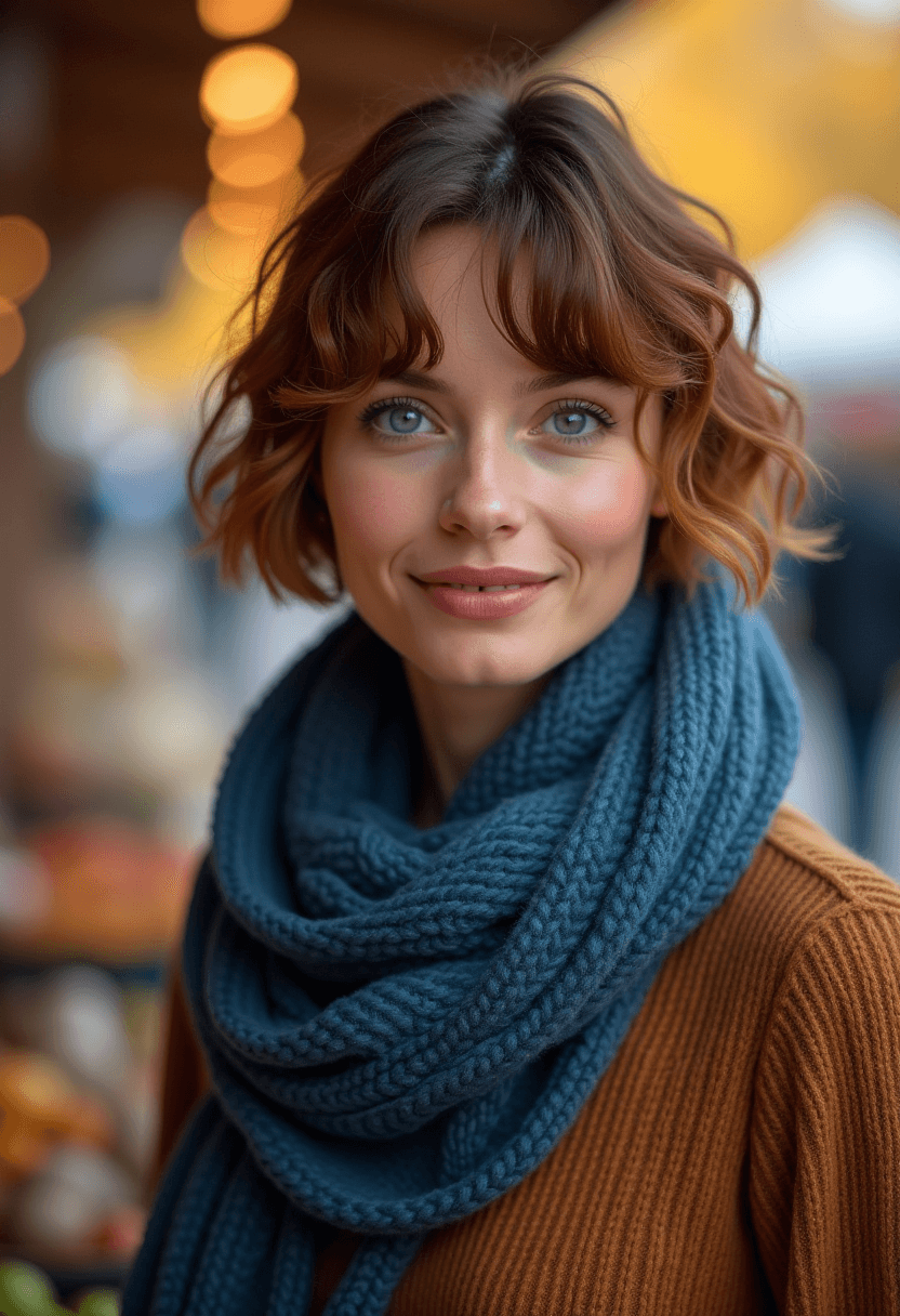 AI generated: photograph of a 33 year old woman, short hair, auburn highlights, (freckles:0.6), light blue eyes BR...