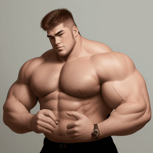 AI generated: big muscular guy with huge biceps