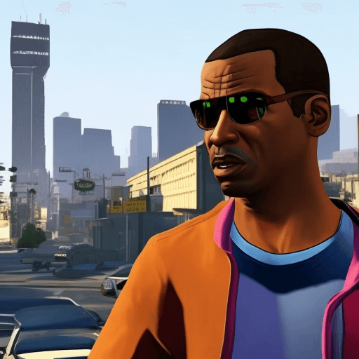 AI generated: Citizen character in los santos gta style