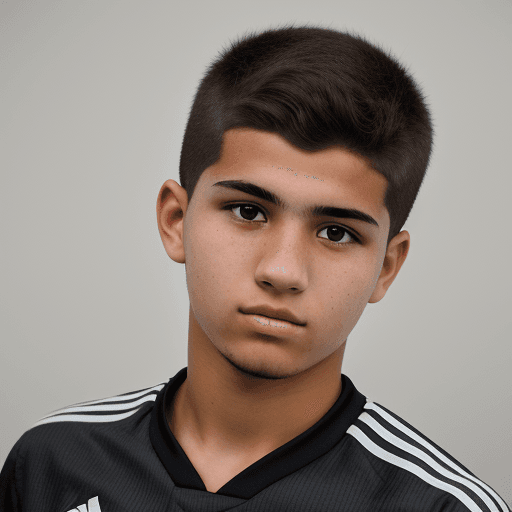 AI generated: 85mm DSLR colour photography of a very detailed headshot fitting all of head and hair in frame. 17 y...