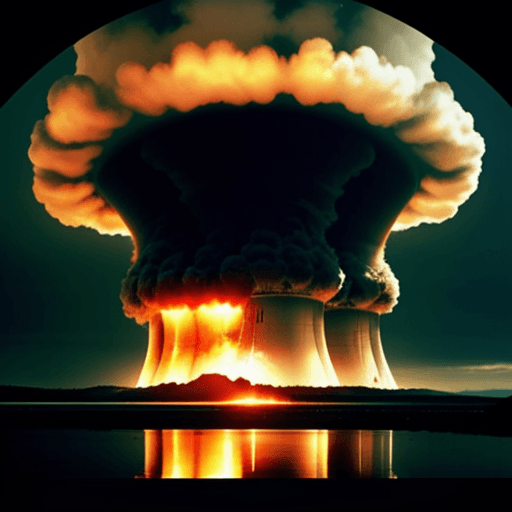 AI generated: closer nuclear, destroyed the environment, the new science-future opposite