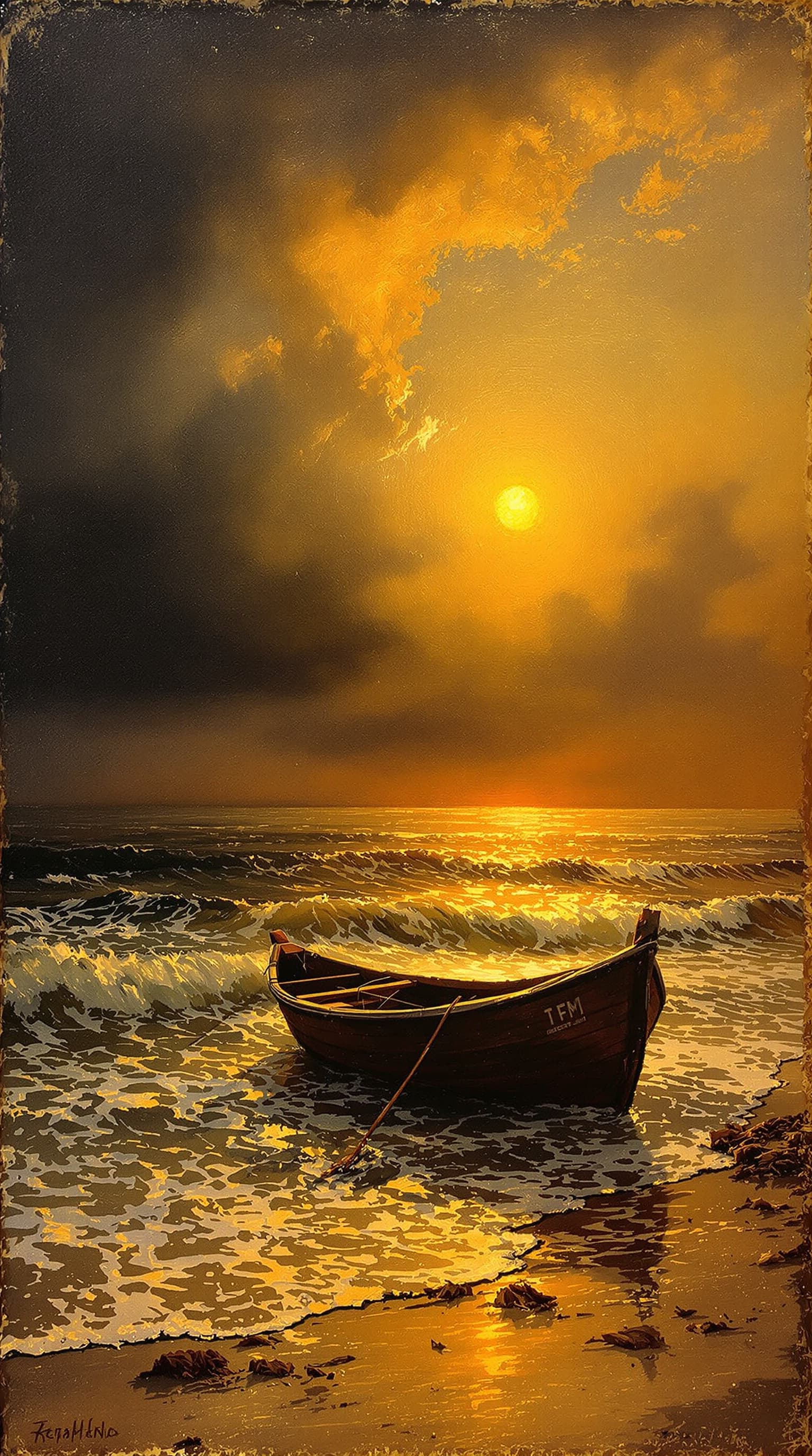 AI generated: An oil painting on canvas, richly textured brushstrokes with visible layers of paint, depicting a dr...