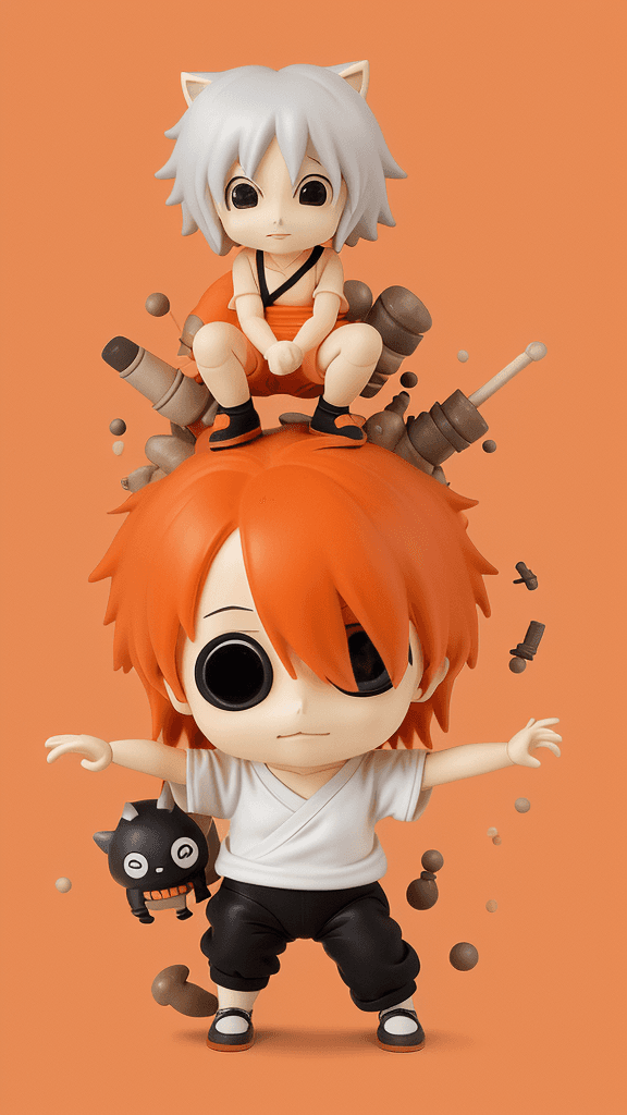 AI generated: Studio Ghibli 16k4d rfktrstyle"orange chibi In a disordered pose in a chaotic background" <lora:Vut_...