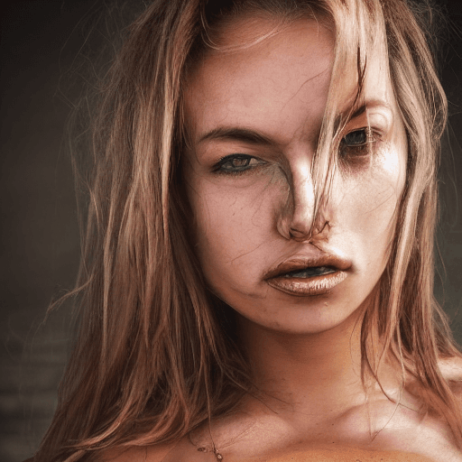 AI generated: Female nude model. Smiling. Small breasts. Topless with completely exposed breasts. Breasts are unco...