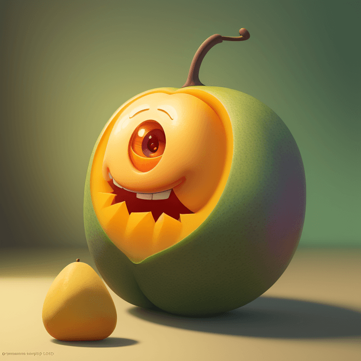 AI generated: A happy cartoon mango, Pixar Style, perfect composition, 8k artistic photography, photorealistic con...