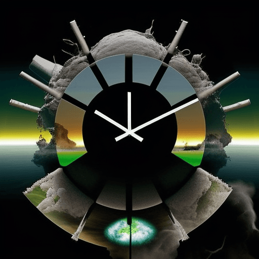 AI generated: closer nuclear and time, destroyed the environment, the new science-future opposite