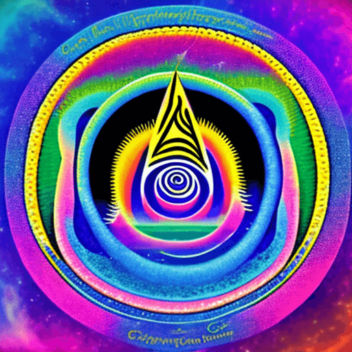 AI generated: logo for progressive psychedelic rock band focusing on a cosmic cycle, the connection of life, the c...