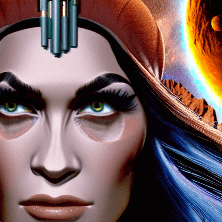 AI generated: close up of AI predicted elevation centuries' years past the death of human kind in the timeline of ...