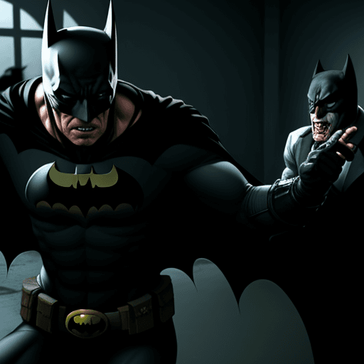 AI generated:  batman fight with mental doctor in mental hospital,4k, ulra hd 