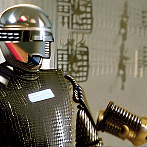 AI generated: 1 : 1 cinematic shot of joe biden being turned into robocop, robocop joe biden, robot joe biden, rob...