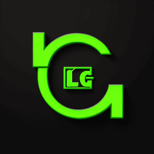 AI generated: Logo, letter L, concept, control games, colour black and green, animate 