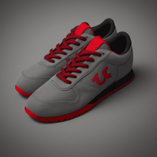 AI generated: a logo; red; gray;