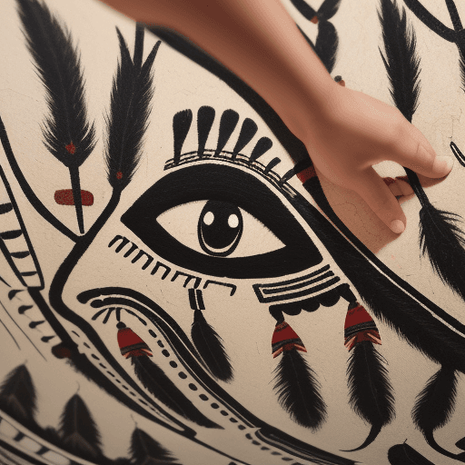 AI generated: masterpiece, best quality, ultra detailed, muisca indigenous pictograph, illustration, open air, mov...