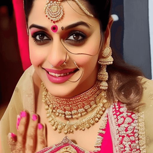 AI generated: Bollywood actress who is single and create her matrimony profile photo. I am working on story where ...