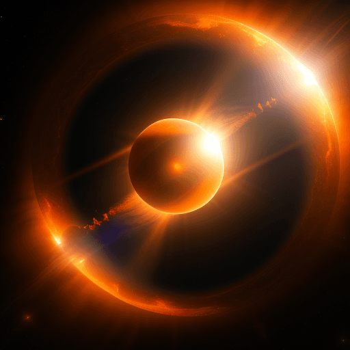 AI generated: a future god floating our sun from space, earth foreground :: space photography 8k 