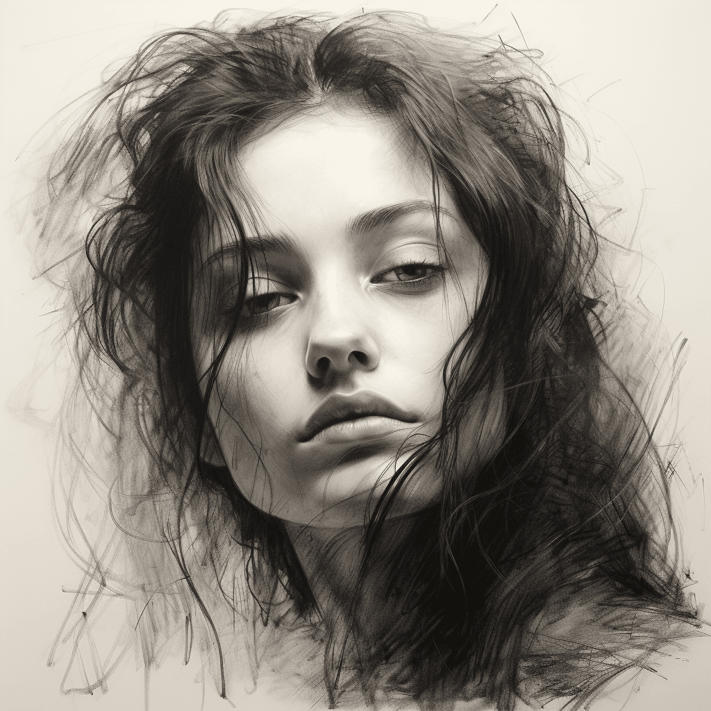 AI generated: graphite pencil drawing, simple, woman's face, by Odilon Redon --quality 2 --s 750 --v 5.2