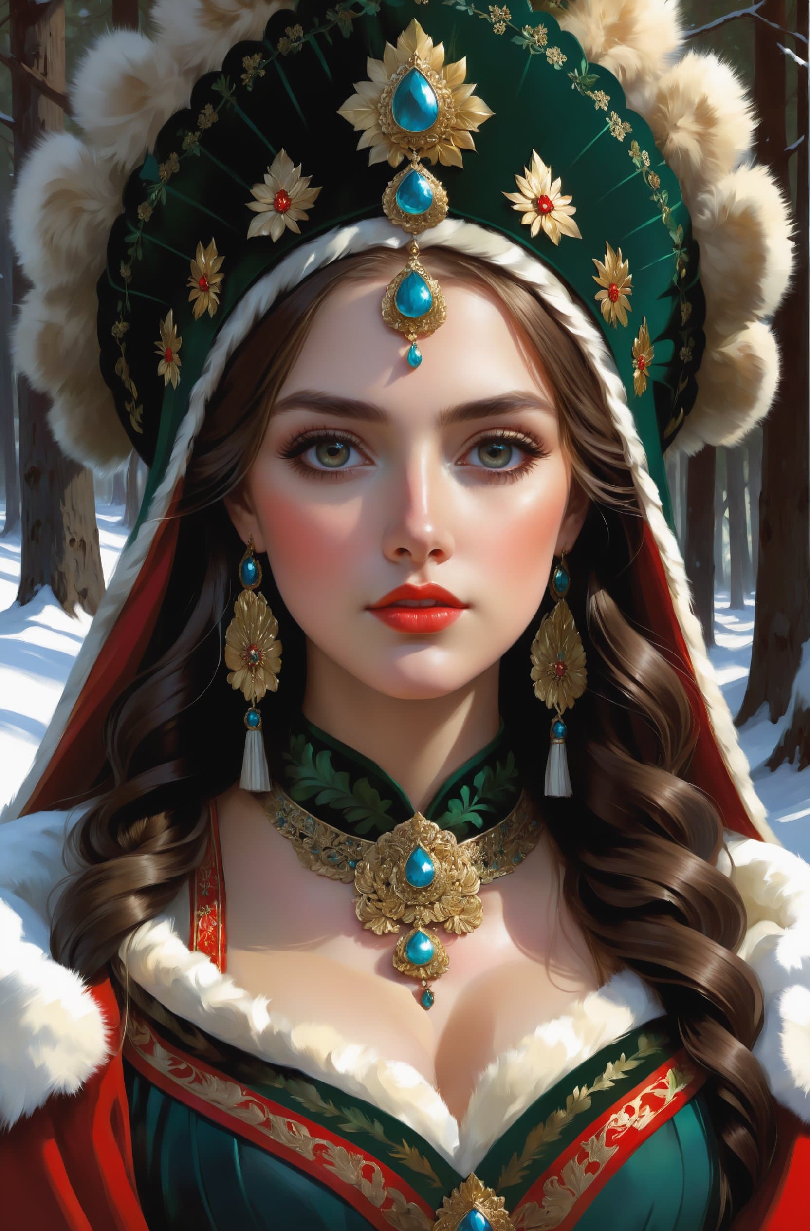 AI generated: extremely detailed CG unity 8k wallpaper), (Extreme close up:1. 4), ((medium shot:1. 2)), (Russian f...
